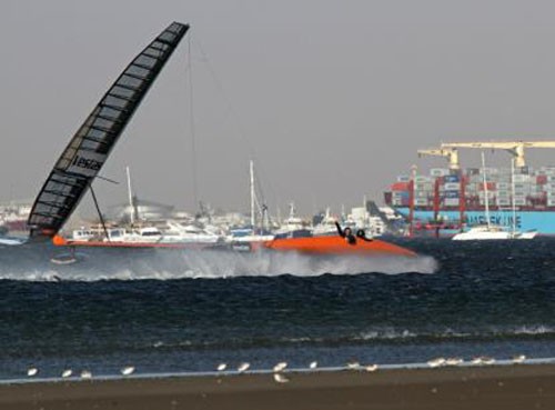 Sailrocket 2 - getting used to 50 knots  © Vestas Sailrocket - copyright http://www.sailrocket.com